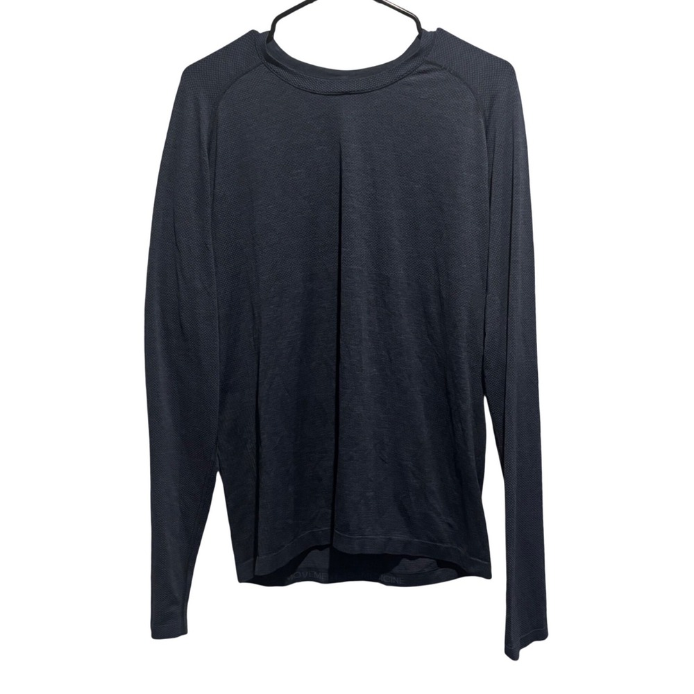 Lululemon Metal Vent Tech Long Sleeve Shirt Navy Blue Movement Is Medicine 5